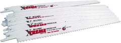 Disston - 12" Long x 7/8" Thick, Bi-Metal Reciprocating Saw Blade - Straight Profile, 6 TPI, Toothed Edge, Universal Shank - Americas Industrial Supply