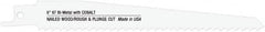 Disston - 6" Long x 3/4" Thick, Bi-Metal Reciprocating Saw Blade - Straight Profile, 14 TPI, Toothed Edge, Universal Shank - Americas Industrial Supply