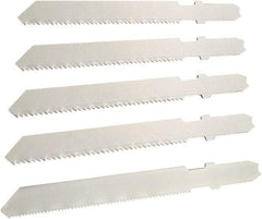 Disston - 5 Piece, 3" to 3" Long, 10-14 to 24 Teeth per Inch, Bi-Metal Jig Saw Blade Set - Toothed Edge, U-Shank - Americas Industrial Supply