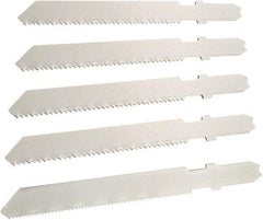 Disston - 5 Piece, 2-3/4" to 3-1/2" Long, 6 to 14 Teeth per Inch, Carbon Jig Saw Blade Set - Toothed Edge, U-Shank - Americas Industrial Supply