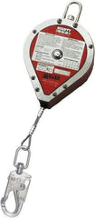Miller - 20' Long, 310 Lb Capacity, Galvanized Wire Rope Self-Retracting Lifeline - 0.187" Diam, Steel Locking Swivel Snap Hook Connector, Steel Twist-Lock Carabiner Connector - Americas Industrial Supply