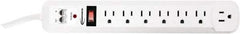 innovera - 7 Outlets, 120 Volts, 15 Amps, 6' Cord, Surge Power Outlet Strip - Floor Mount, 5-15R NEMA Configuration - Americas Industrial Supply