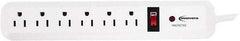 innovera - 6 Outlets, 120 Volts, 15 Amps, 4' Cord, Surge Power Outlet Strip - Floor Mount, 5-15R NEMA Configuration - Americas Industrial Supply