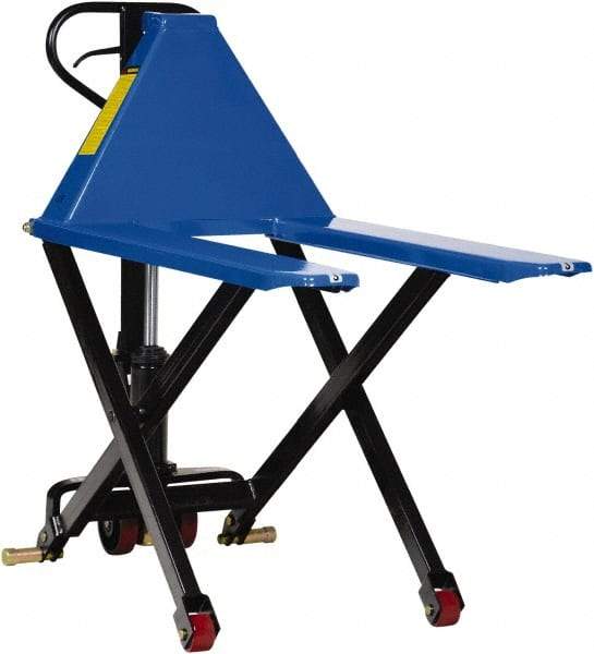 Vestil - 3,000 Lb Capacity, 31-1/2" Lift Portable Tote Lifter - 3-1/2" Min Lift Height, 43" Fork Length x 6-1/2" Fork Width, 27" Overall Width - Americas Industrial Supply