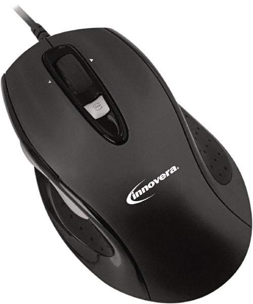 innovera - Black Mouse - Use with Mac OS X 10.4-10.7, Windows 98SE, Windows 2000, Windows XP, Windows Vista, 7 - Americas Industrial Supply