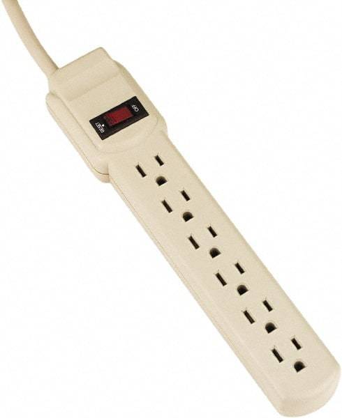 innovera - 6 Outlets, 120 Volts, 15 Amps, 4' Cord, Power Outlet Strip - 5-15R NEMA Configuration - Americas Industrial Supply