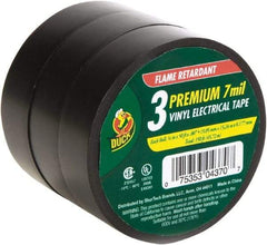 Duck - 3/4" x 50', Black Rubber Electrical Tape - 7 mil Thick - Americas Industrial Supply