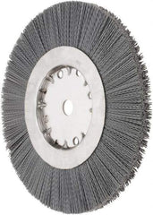 Weiler - 10" OD, 3/4" Arbor Hole, Crimped Nylon Wheel Brush - 1" Face Width, 2-1/2" Trim Length, 0.022" Filament Diam, 4,500 RPM - Americas Industrial Supply