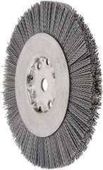 Weiler - 8" OD, 5/8" Arbor Hole, Crimped Nylon Wheel Brush - 7/8" Face Width, 1-1/2" Trim Length, 0.04" Filament Diam, 4,500 RPM - Americas Industrial Supply