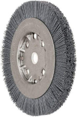 Weiler - 6" OD, 5/8" Arbor Hole, Crimped Nylon Wheel Brush - 5/8" Face Width, 7/8" Trim Length, 0.022" Filament Diam, 4,500 RPM - Americas Industrial Supply