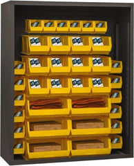 Durham - 42 Bin Enclosed Shelving - 48 Inch Overall Width x 18 Inch Overall Depth x 72 Inch Overall Height, Yellow Polyethylene Bins - Americas Industrial Supply