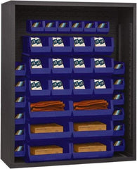 Durham - 42 Bin Enclosed Shelving - 48 Inch Overall Width x 18 Inch Overall Depth x 72 Inch Overall Height, Blue Polyethylene Bins - Americas Industrial Supply