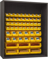 Durham - 54 Bin Enclosed Shelving - 60 Inch Overall Width x 24 Inch Overall Depth x 60 Inch Overall Height, Yellow Polyethylene Bins - Americas Industrial Supply