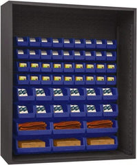 Durham - 54 Bin Enclosed Shelving - 60 Inch Overall Width x 24 Inch Overall Depth x 60 Inch Overall Height, Blue Polyethylene Bins - Americas Industrial Supply