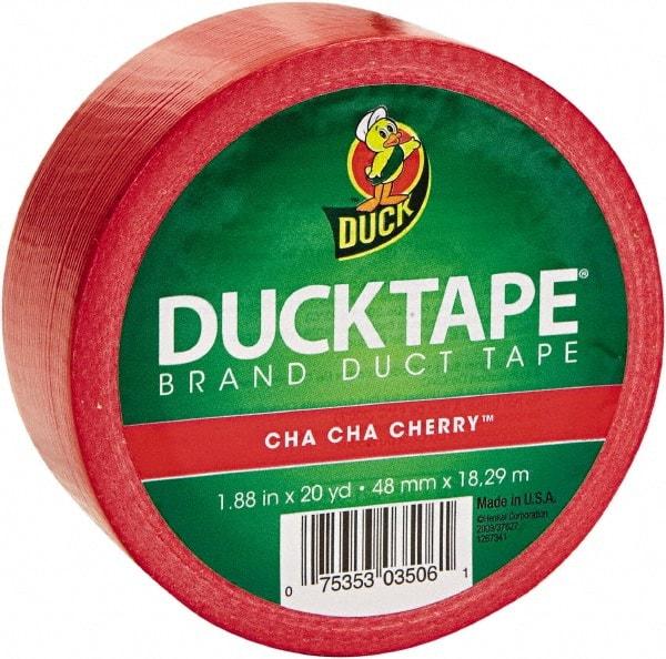 Duck - 1-7/8" x 20 Yds Red Duct Tape - 9 mil, Rubber Adhesive, Vinyl Backing, 22 Lb/ln Tensile Strength, Series DUC - Americas Industrial Supply