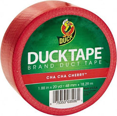 Duck - 1-7/8" x 20 Yds Red Duct Tape - 9 mil, Rubber Adhesive, Vinyl Backing, 22 Lb/ln Tensile Strength, Series DUC - Americas Industrial Supply