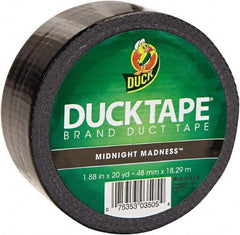 Duck - 1-7/8" x 20 Yds Black Duct Tape - 9 mil, Rubber Adhesive, Vinyl Backing, 22 Lb/ln Tensile Strength, Series DUC - Americas Industrial Supply