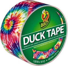 Duck - 1-7/8" x 10 Yds Tie Dye Duct Tape - 9 mil, Rubber Adhesive, Vinyl Backing, 22 Lb/ln Tensile Strength, Series DUC - Americas Industrial Supply