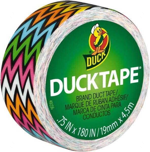 Duck - 3/4" x 5 Yds Zig Zag Duct Tape - 9 mil, Rubber Adhesive, Vinyl Backing, 22 Lb/ln Tensile Strength, Series DUC - Americas Industrial Supply