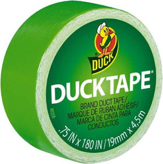 Duck - 3/4" x 5 Yds Green Duct Tape - 9 mil, Rubber Adhesive, Vinyl Backing, 22 Lb/ln Tensile Strength, Series DUC - Americas Industrial Supply