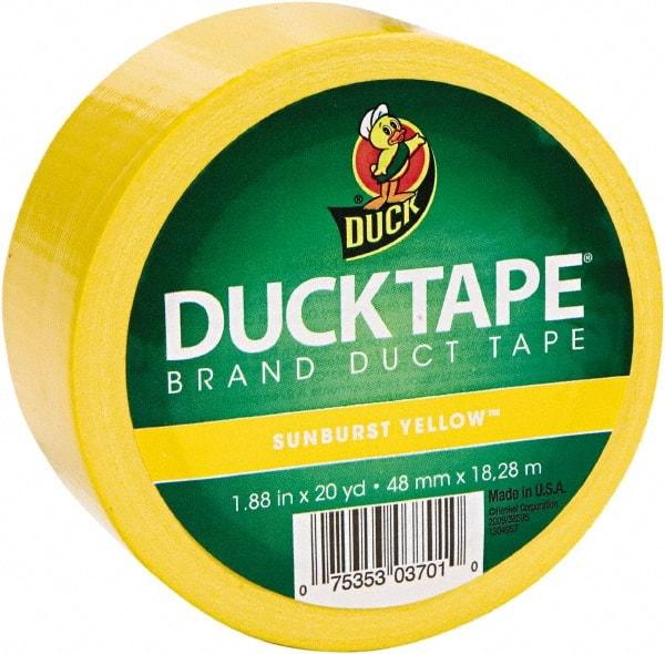 Duck - 1-7/8" x 20 Yds Yellow Duct Tape - 9 mil, Rubber Adhesive, Vinyl Backing, 22 Lb/ln Tensile Strength, Series DUC - Americas Industrial Supply