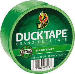 Duck - 1-7/8" x 15 Yds Green Duct Tape - 9 mil, Rubber Adhesive, Vinyl Backing, 22 Lb/ln Tensile Strength, Series DUC - Americas Industrial Supply