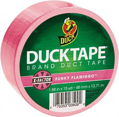 Duck - 1-7/8" x 15 Yds Pink Duct Tape - 9 mil, Rubber Adhesive, Vinyl Backing, 22 Lb/ln Tensile Strength, Series DUC - Americas Industrial Supply