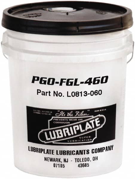 Lubriplate - 5 Gal Pail, Synthetic Gear Oil - 17°F to 443°F, 477 St Viscosity at 40°C, 83 St Viscosity at 100°C, ISO 460 - Americas Industrial Supply