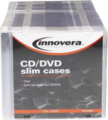 innovera - 1 Compartment, 4-7/8 Inch Wide x 1/4 Inch Deep x 5-5/8 Inch High, CD/DVD Storage Case - Polystyrene, Clear - Americas Industrial Supply