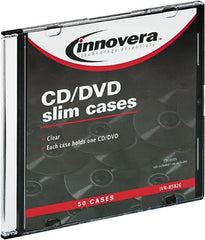 innovera - 1 Compartment, 4-7/8 Inch Wide x 1/4 Inch Deep x 5-5/8 Inch High, CD/DVD Storage Case - Polystyrene, Clear - Americas Industrial Supply