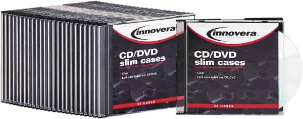 innovera - 1 Compartment, 4-7/8 Inch Wide x 1/4 Inch Deep x 5-5/8 Inch High, CD/DVD Case - Polystyrene, Clear - Americas Industrial Supply