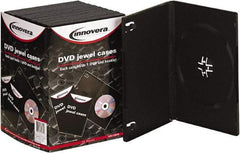 innovera - 1 Compartment, 5-3/8 Inch Wide x 1/2 Inch Deep x 7-1/2 Inch High, DVD Case - Plastic, Black - Americas Industrial Supply