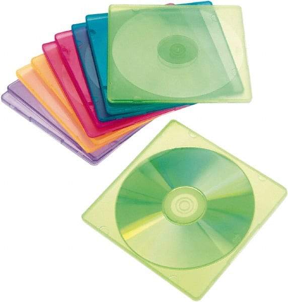 innovera - 1 Compartment, 4-7/8 Inch Wide x 1/4 Inch Deep x 5-5/8 Inch High, CD Case - Polypropylene, Blue, Green, Orange, Pink, Purple - Americas Industrial Supply