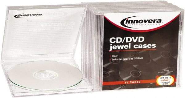 innovera - 1 Compartment, 4-7/8 Inch Wide x 3/8 Inch Deep x 5-5/8 Inch High, CD/DVD Case - Plastic, Clear - Americas Industrial Supply