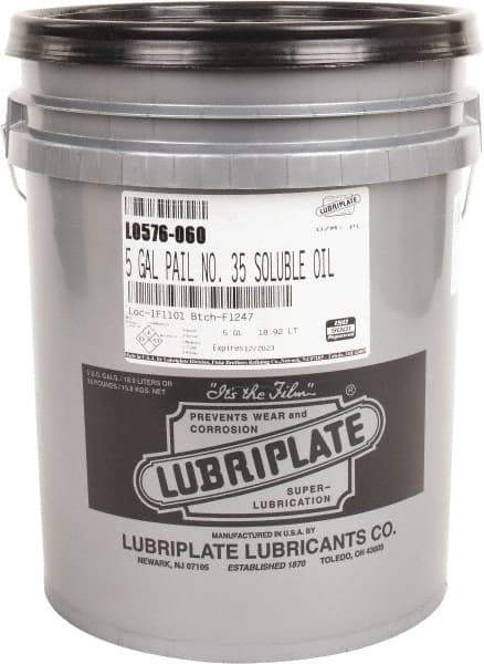 Lubriplate - Lubriplate 35, 5 Gal Pail Cutting Fluid - Water Soluble - Americas Industrial Supply