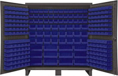 Durham - 240 Bin Storage Cabinet - Steel, 72" Wide x 24" Deep x 78" High, Blue - Americas Industrial Supply