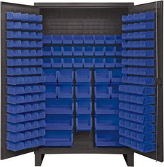 Durham - 162 Bin Storage Cabinet - Steel, 48" Wide x 24" Deep x 78" High, Blue - Americas Industrial Supply