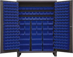 Durham - 227 Bin Storage Cabinet - Steel, 60" Wide x 24" Deep x 84" High, Blue - Americas Industrial Supply