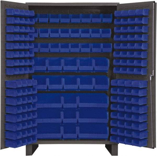 Durham - 171 Bin Storage Cabinet - Steel, 48" Wide x 24" Deep x 78" High, Blue - Americas Industrial Supply