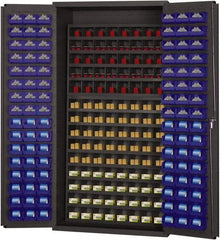Durham - 40 Bin Storage Cabinet - Steel, 36" Wide x 24" Deep x 72" High, Blue - Americas Industrial Supply