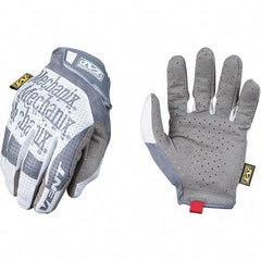 Mechanix Wear - Size M Work Gloves - For Mechanic's & Lifting, Uncoated, Hook & Loop Cuff, Full Fingered, Gray/White, Paired - Americas Industrial Supply