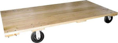 Fairbanks - 1,400 Lb Capacity Hardwood Platform Truck - Hardwood Deck, 24" OAW, 48" Platform Length, Mold On Rubber Casters - Americas Industrial Supply