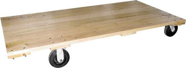 Fairbanks - 1,600 Lb Capacity Hardwood Platform Truck - Hardwood Deck, 24" OAW, 48" Platform Length, Mold On Rubber Casters - Americas Industrial Supply