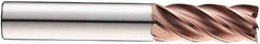 SGS - 5/16" Diam, Variable Pitch, 5/8" LOC, 5 Flute Solid Carbide Roughing Square End Mill - Ti-NAMITE-M Finish, 2-1/2" OAL, 5/16" Shank Diam, Single End, 37° Helix - Americas Industrial Supply