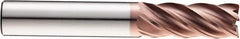 SGS - 1/2" Diam, Variable Pitch, 1-1/4" LOC, 5 Flute Solid Carbide 0.03" Corner Radius Roughing End Mill - Ti-NAMITE-M Finish, 3-1/4" OAL, 1/2" Shank Diam, Single End, 37° Helix - Americas Industrial Supply
