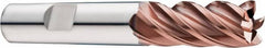 SGS - 1/2" Diam, Variable Pitch, 1-1/4" LOC, 5 Flute Solid Carbide 0.09" Corner Radius Roughing End Mill - Ti-NAMITE-M Finish, 3-1/4" OAL, 1/2" Shank Diam, Single End, 37° Helix - Americas Industrial Supply