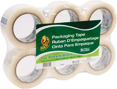 Duck - 1-7/8" x 110 Yd Clear Acrylic Adhesive Packaging Tape - Polypropylene Film Backing, 1.9 mil Thick, 25 Lb Tensile Strength, Series DUC - Americas Industrial Supply