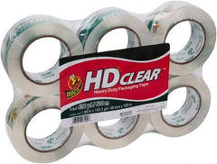 Duck - 1-7/8" x 110 Yd Clear Acrylic Adhesive Packaging Tape - Polypropylene Film Backing, 2.6 mil Thick, 31 Lb Tensile Strength, Series DUC - Americas Industrial Supply