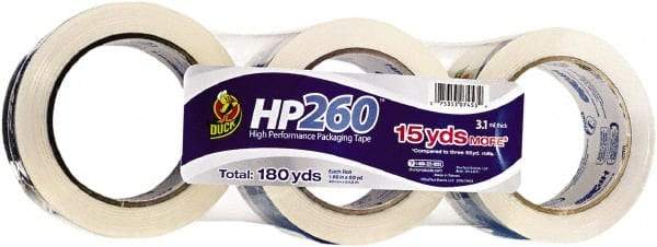 Duck - 1-7/8" x 60 Yd Clear Acrylic Adhesive Packaging Tape - Polypropylene Film Backing, 3.1 mil Thick, 35 Lb Tensile Strength, Series DUC - Americas Industrial Supply