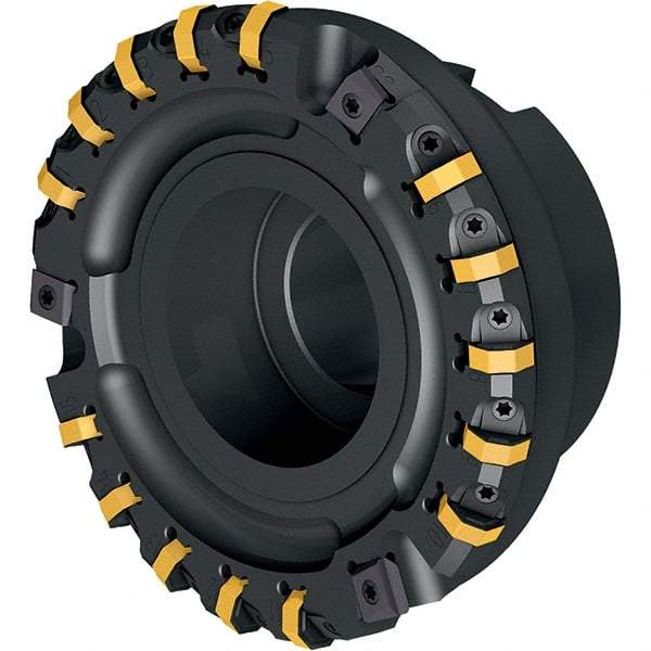 Walter - 15 Inserts, 100mm Cut Diam, 32mm Arbor Diam, 8.41mm Max Depth of Cut, Indexable Square-Shoulder Face Mill - 90° Lead Angle, 50.01mm High, OHNF050408. Insert Compatibility, Through Coolant, Series M2025 - Americas Industrial Supply